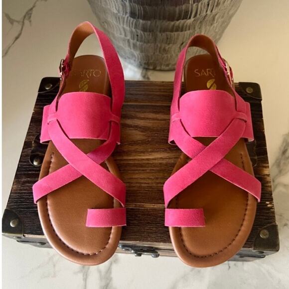 Franco Sarto Gia Suede Sandals in Pink - Picture 2 of 9